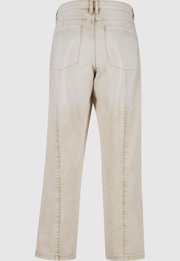 Wide Leg Denim With Dividing Seams-5