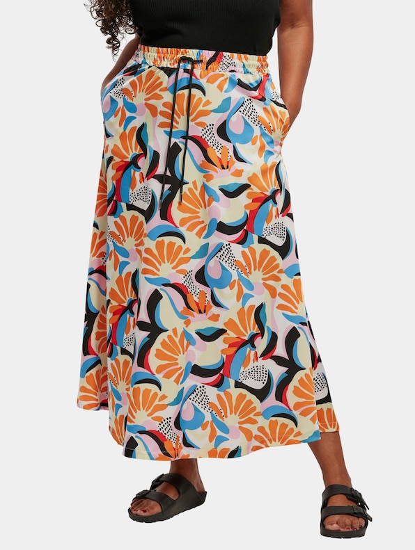 Ladies Aop Satin Midi-0