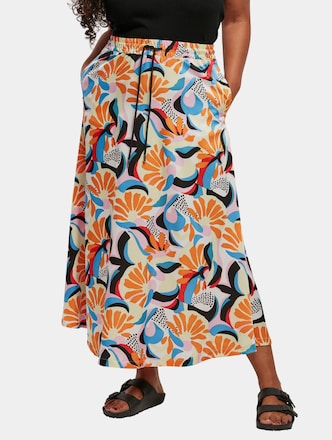 Ladies Aop Satin Midi