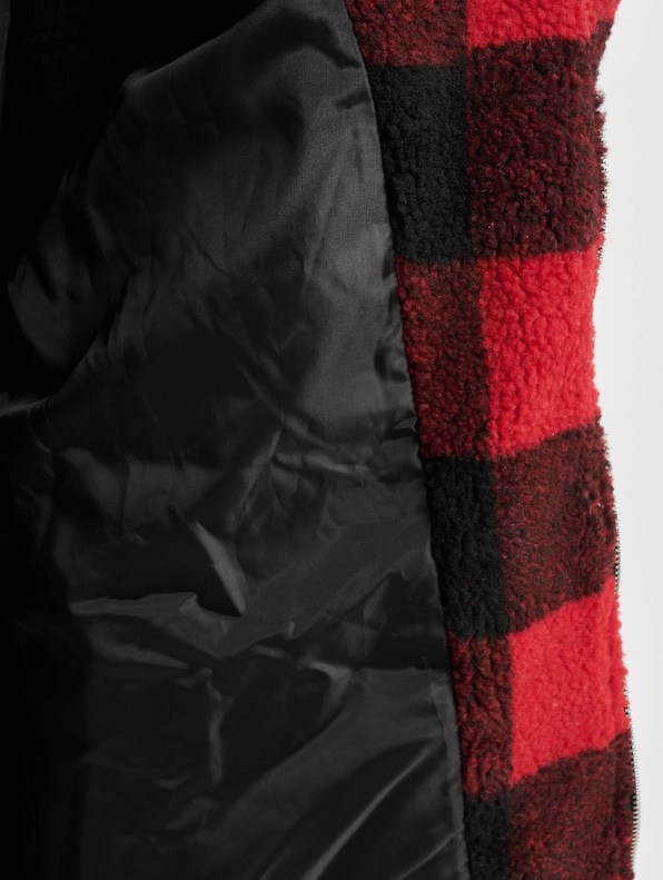 Ladies Hooded Oversized Check Sherpa-3