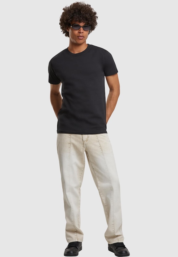 Wide Leg Denim With Dividing Seams-3