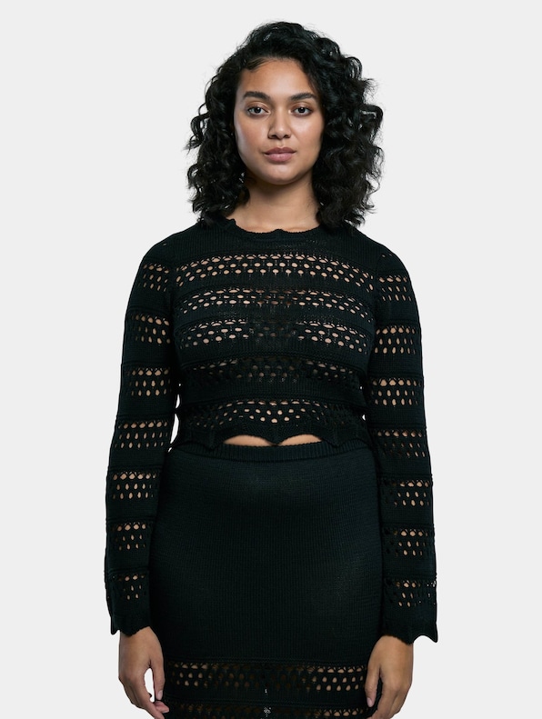  Ladies Cropped Crochet Knit-2