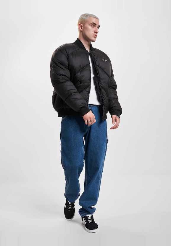 JM233-015-2 SJ Script Logo Bomber Puffer Jacket-6