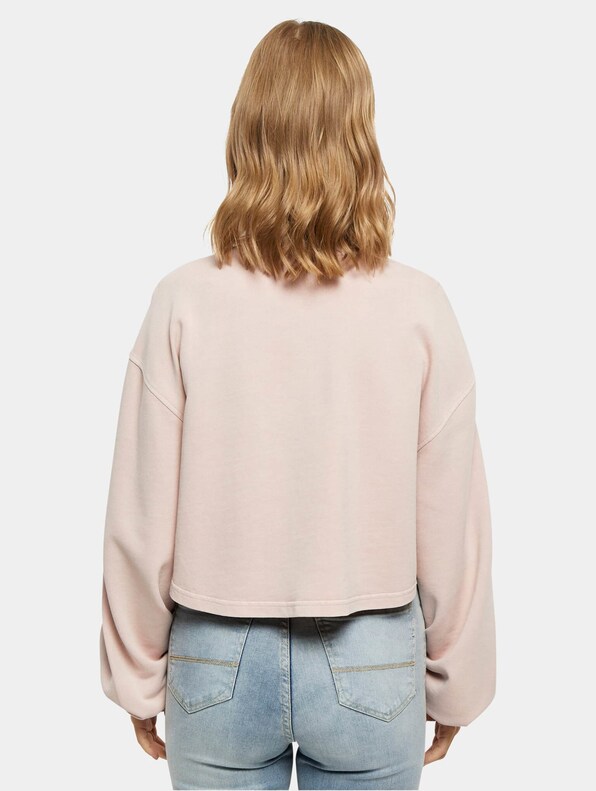 Ladies Cropped Small Embroidery Terry Crewneck-1