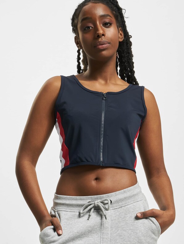 Side Stripe Crop Zip-0