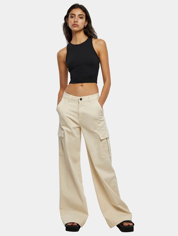 High Waist Wide Leg Twill -2