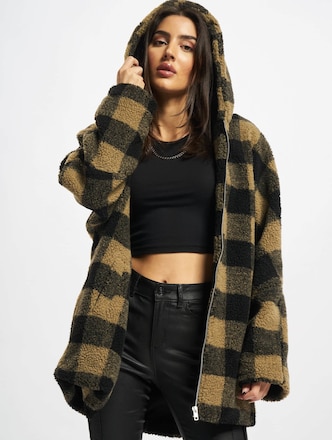 Ladies Hooded Oversized Check