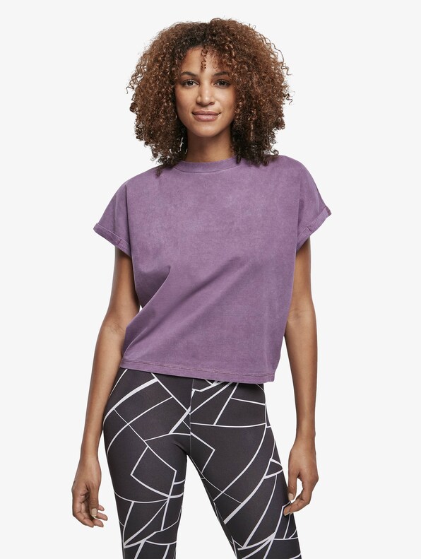 Ladies Short Pigment Dye Cut On Sleeve-2