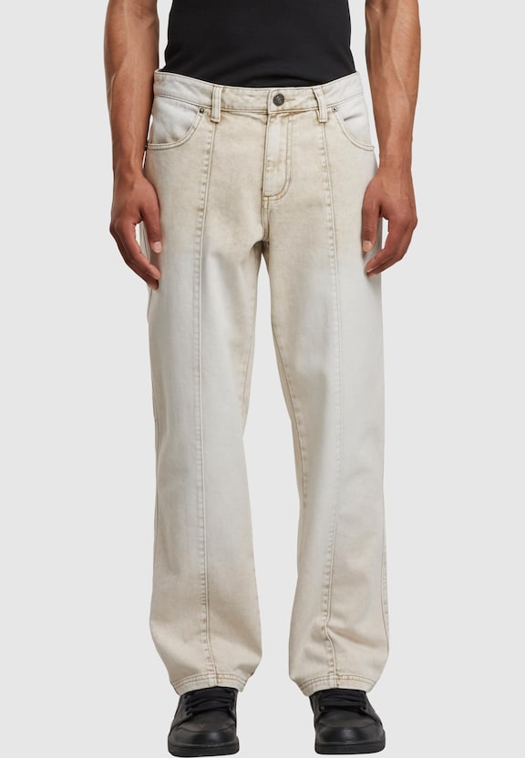 Wide Leg Denim With Dividing Seams-2