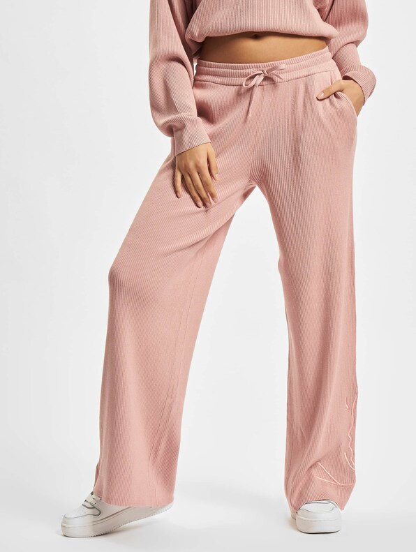 KW221-022-1 Signature Wide Leg Rib Pants-2