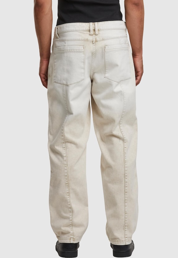 Wide Leg Denim With Dividing Seams-1