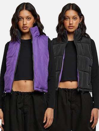 Ladies Reversible Cropped Puffer Vest