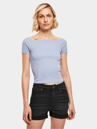 Ladies Off Shoulder Rib