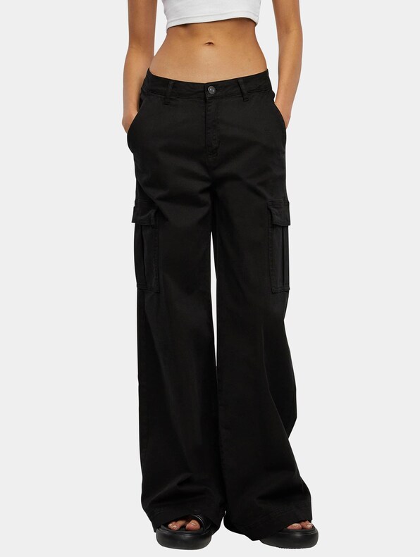 High Waist Wide Leg Twill-0