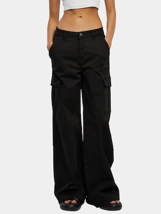 High Waist Wide Leg Twill