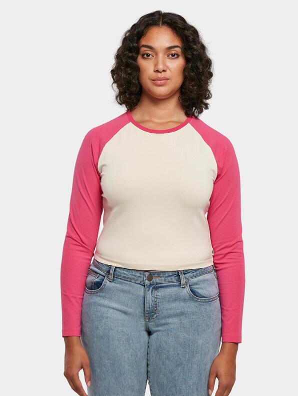 Ladies Organic Cropped Retro Baseball-2