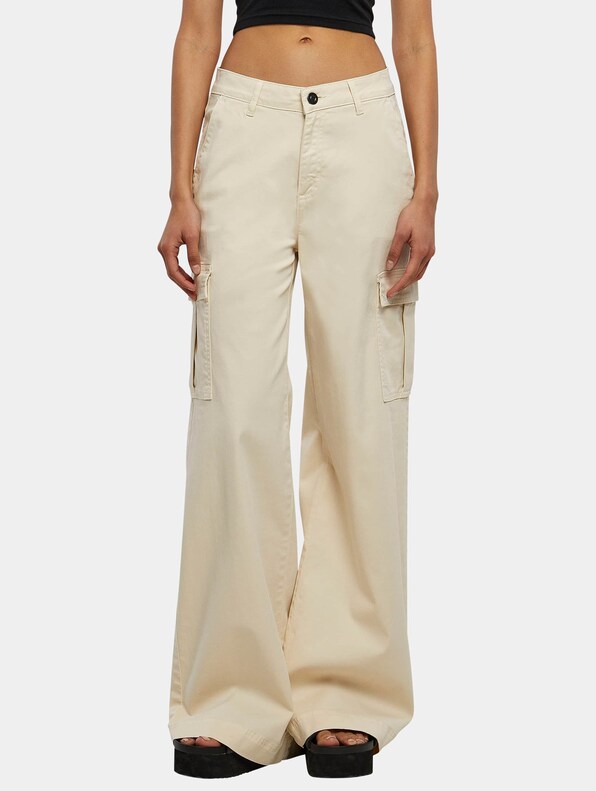 High Waist Wide Leg Twill -0