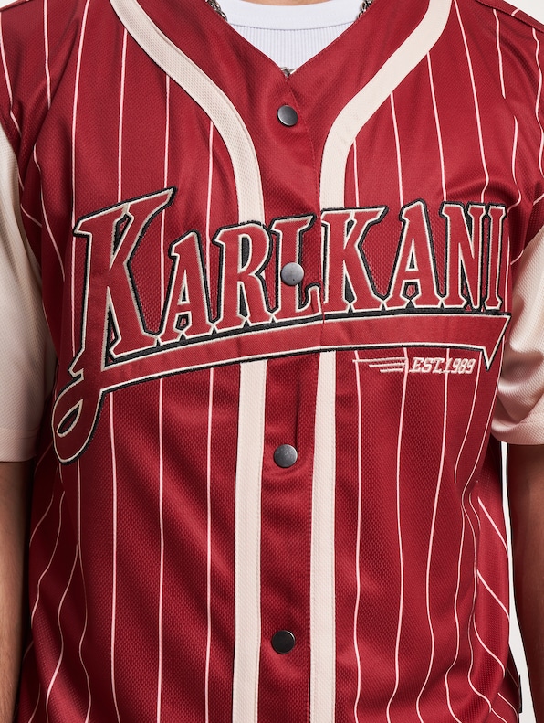 Karl Kani Trekking Block Pinstripe Baseball T-Shirts-3