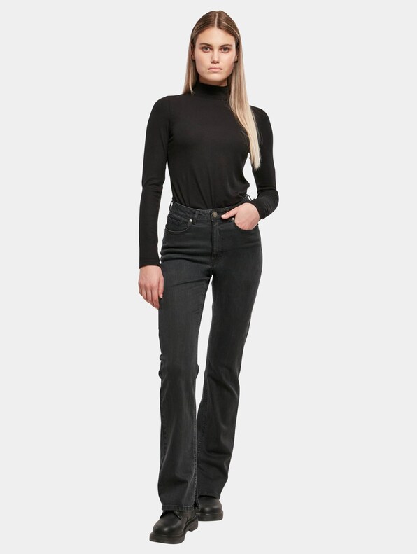 Ladies Highwaist Straight Slit Denim-2