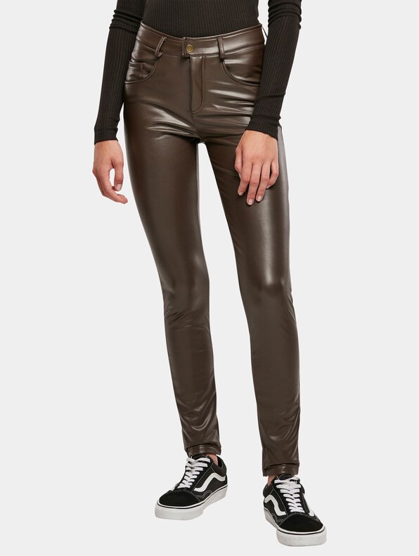 Ladies Mid Waist Synthetic Leather-0