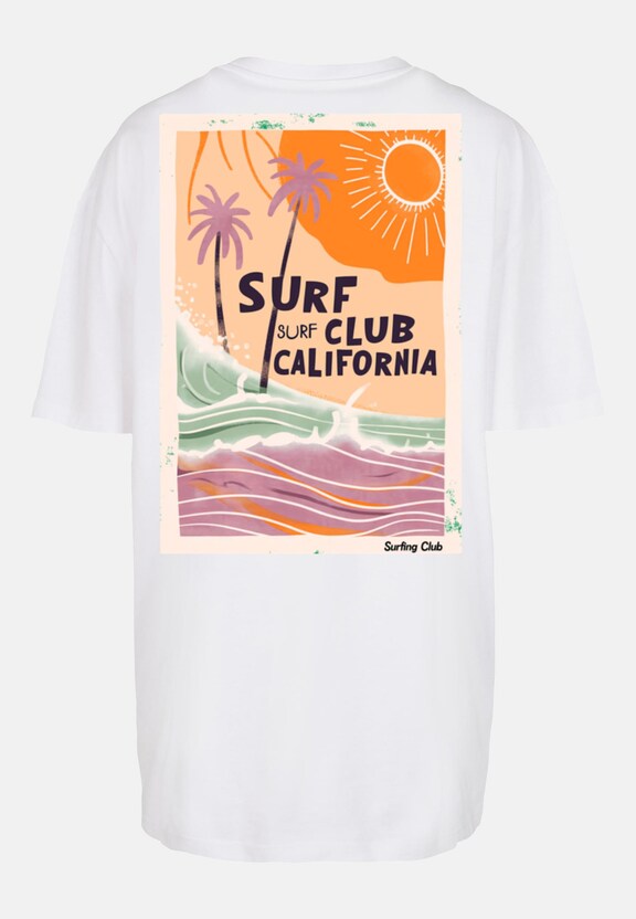 Merchcode Ladies Surf Club California Oversized Tee-5