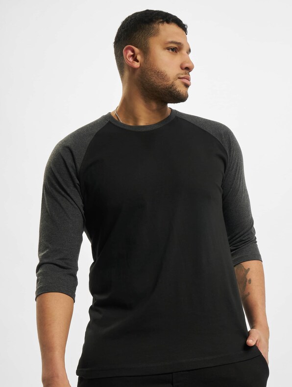 Contrast 3/4 Sleeve Raglan-0