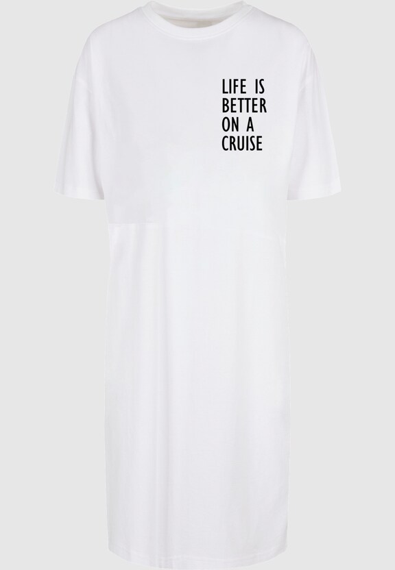 Ladies Life Is Better Oversized Slit Tee Dress-2