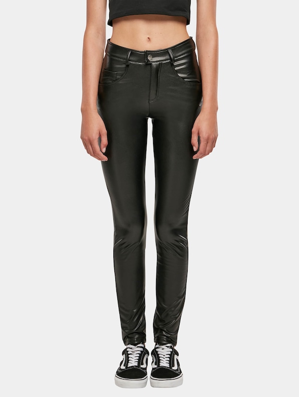 Ladies Mid Waist Synthetic Leather -2