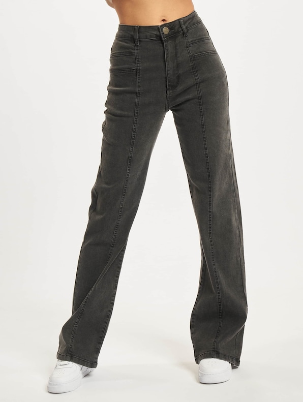 Ladies Straight Slim Denim High Waist-2