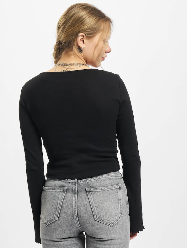 Ladies Cropped Rib Cardigan-1