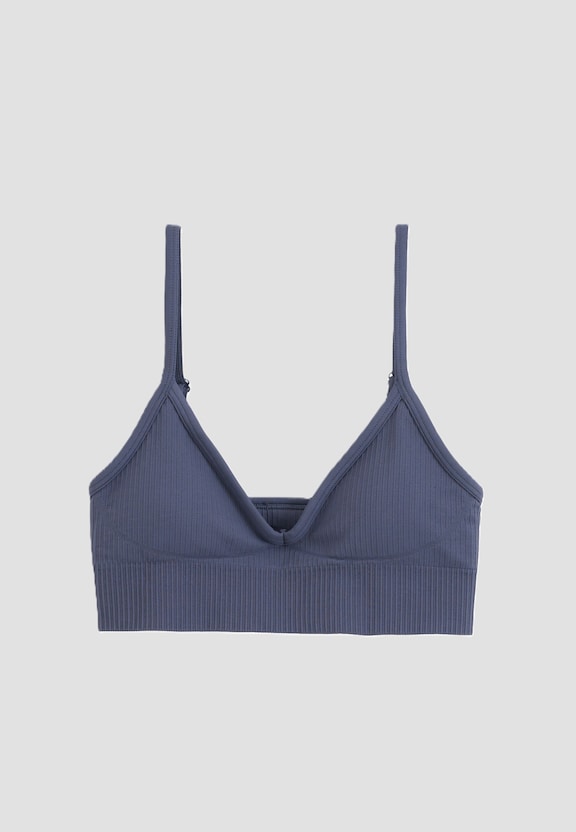 Ribbed Seamless Deep Cut Bra-5