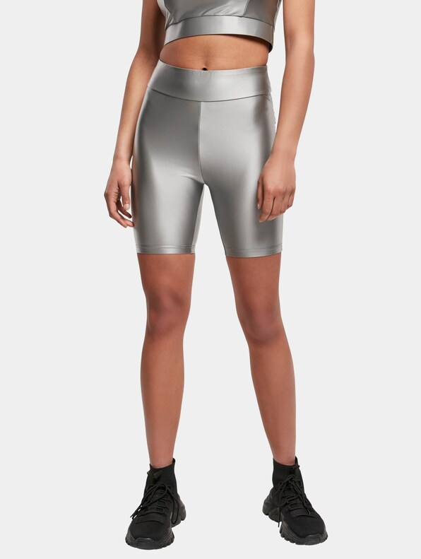Ladies Highwaist Shiny Metallic Cycle-0
