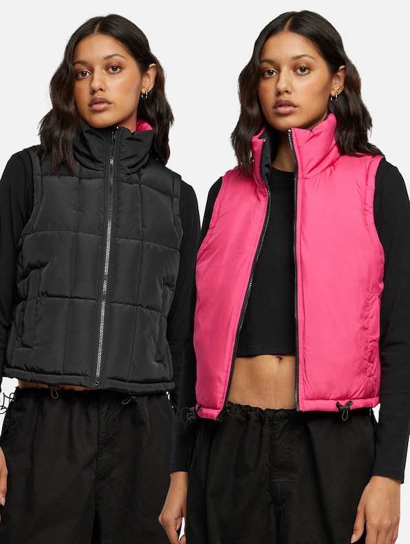Ladies Reversible Cropped Puffer Vest-0