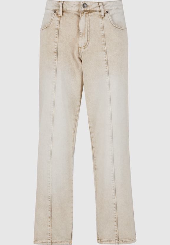 Wide Leg Denim With Dividing Seams-4