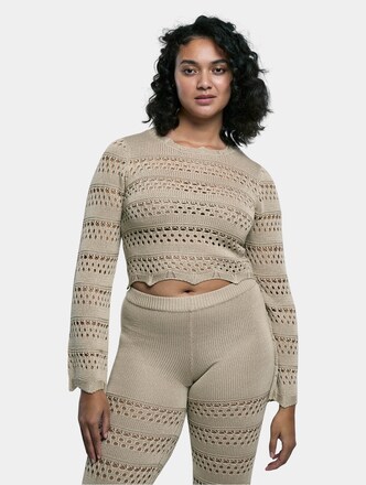 Ladies Cropped Crochet Knit