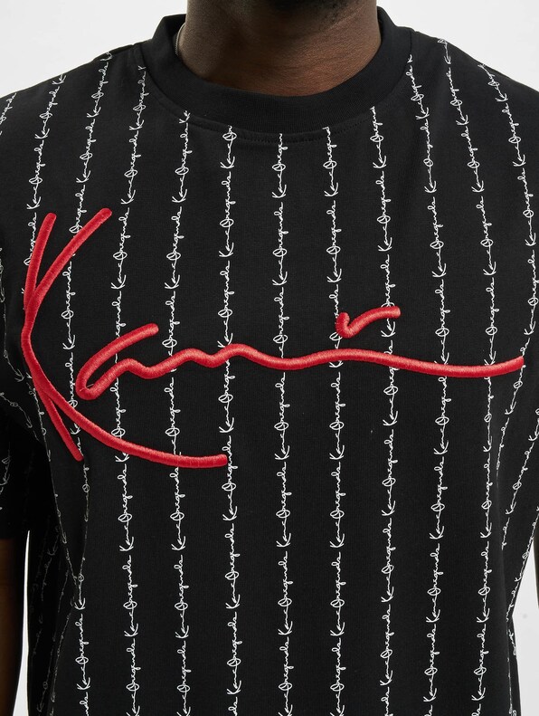 KKMQ12130BLK Signature Logo Pinstripe Tee-3