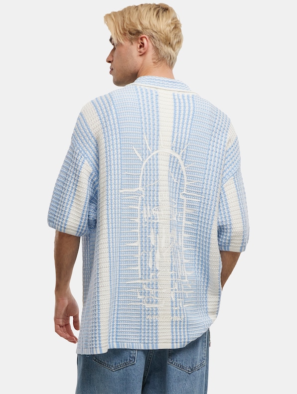 Oversized Mesh Knit Summer Shirt-1