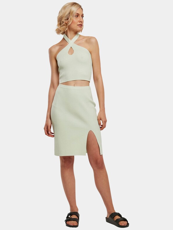 Ladies Rib Knit Crossed Neckholder-4