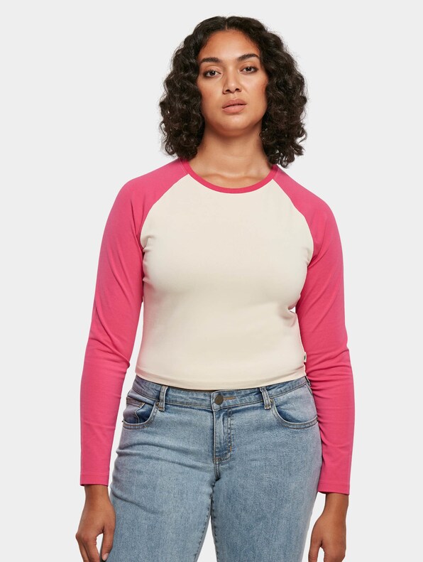 Ladies Organic Cropped Retro Baseball-0