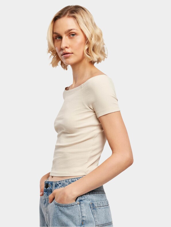 Ladies Off Shoulder Rib-0