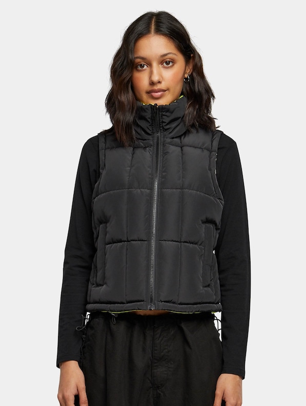 Ladies Reversible Cropped Puffer Vest-2