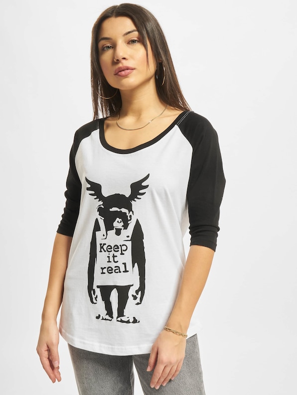 Ladies Brandalised - Banksy´s Graffiti Ape Raglan Tee-2