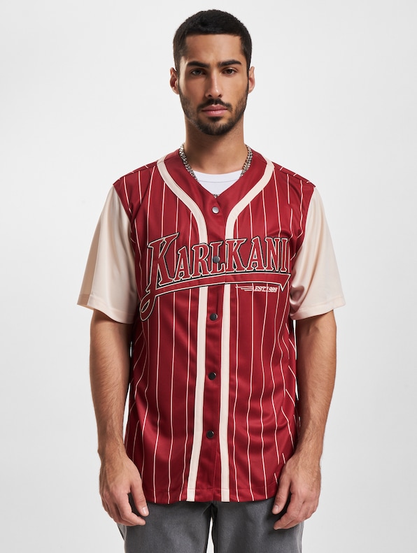 Karl Kani Trekking Block Pinstripe Baseball T-Shirts-2