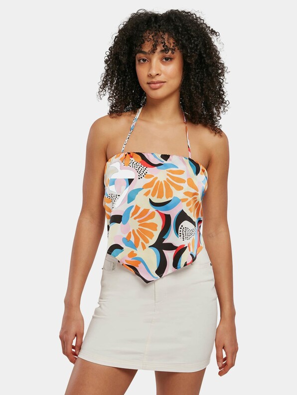 Ladies Cropped Aop Satin Triangle-0